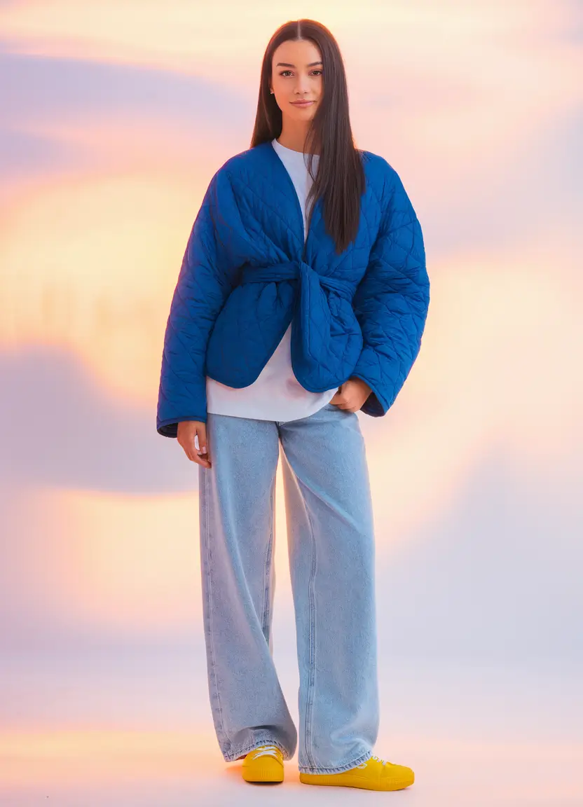 layering fall outfits 2025 Wrapped in Bold Color: Quilted Cool Girl Energy
