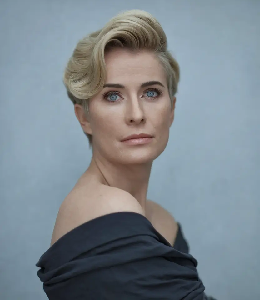 pixie haircut for fall 2025 Retro Glam Pixie with Voluminous Wave