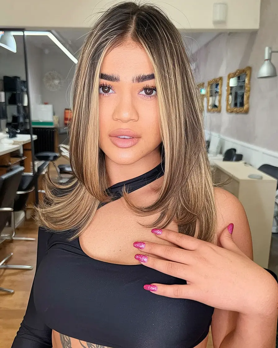 fall haircuts 2025 oval face Face-Framing Layers with Bold Dimension