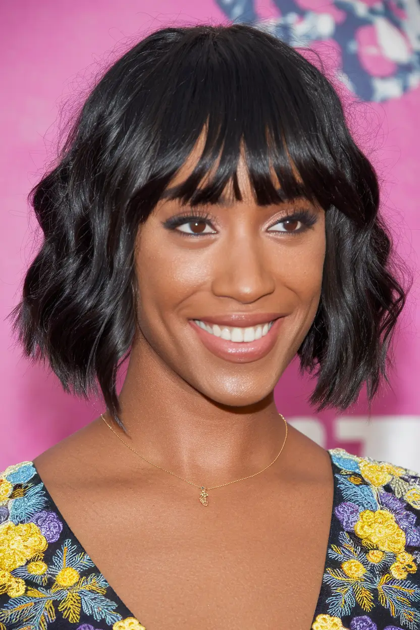 fall haircuts 2025 oval face Soft Shag Bob with Tousled Fringe