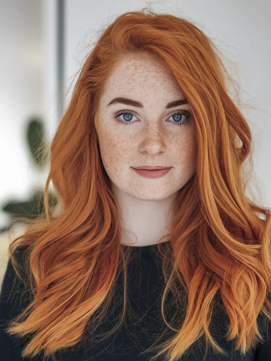 fall red hair color Classic Copper Pumpkin Waves