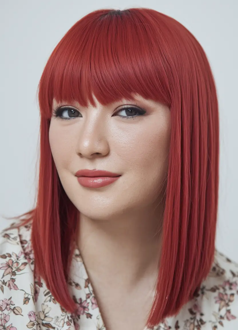 fall red hair color Sleek Scarlet Power Bob