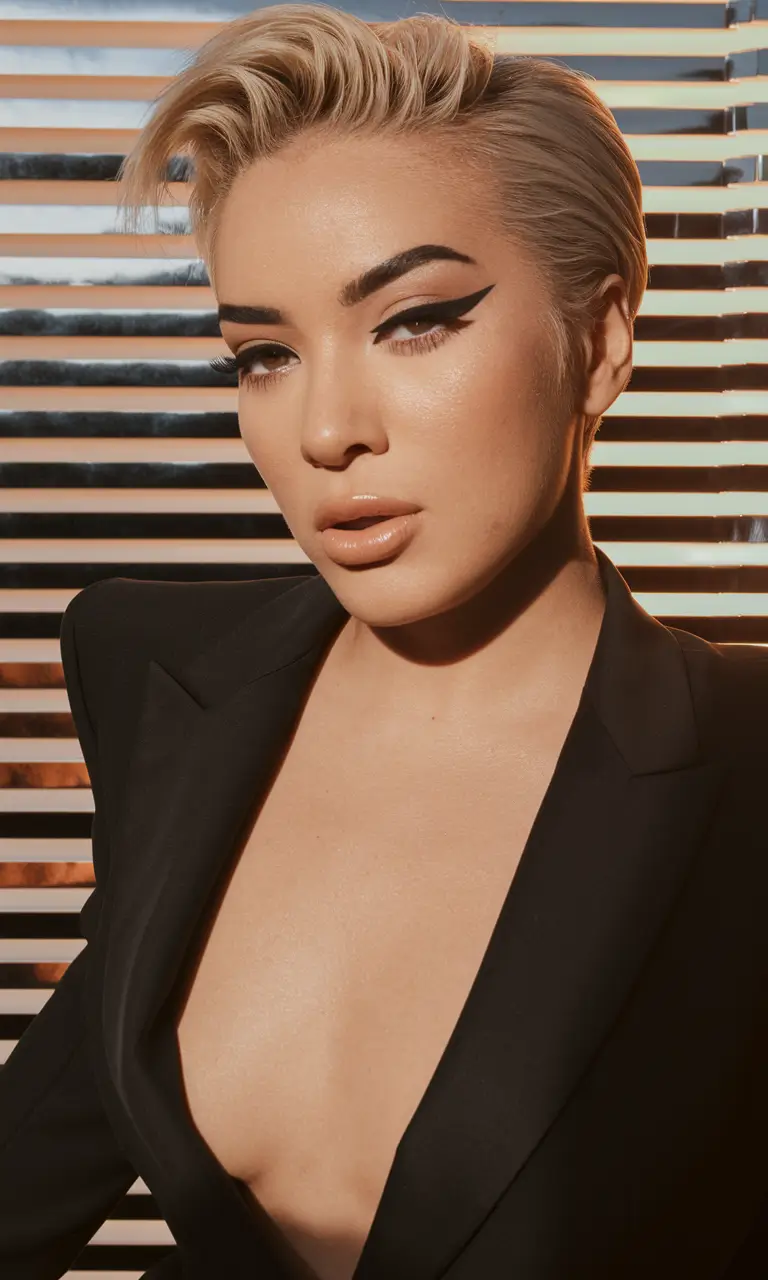 short haircut for fall 2025+Soft Volume Crop With Blonde Power