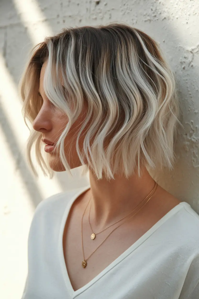 short haircut for fall 2025 Blonde Beachy Bob with Fall Texture
