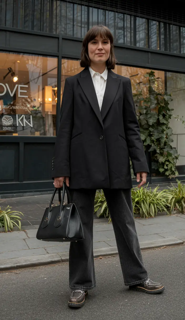 fall work outfits for women casual jeans Minimalist Cool with Denim Edge