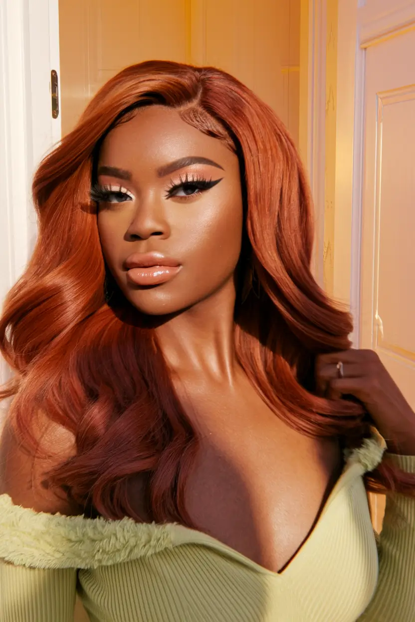fall hair color for black women Toasty Cinnamon Curls for Golden Skin