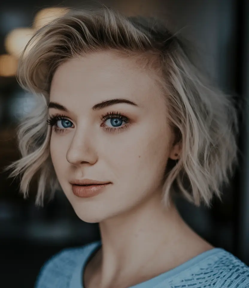 fall bob hairstyles blonde 2025 Textured Blonde Crop with Side Volume