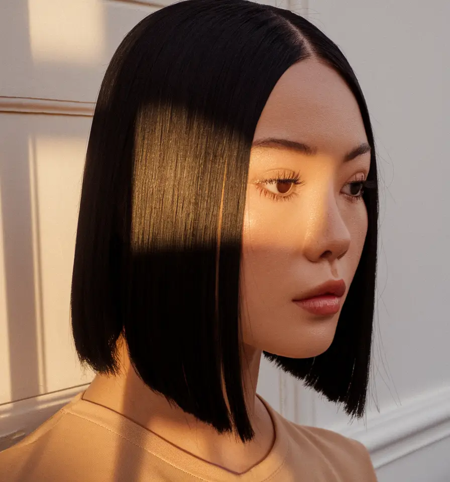 fall bob hairstyles 2025 Glass-Sleek Blunt Bob for a Power Mood