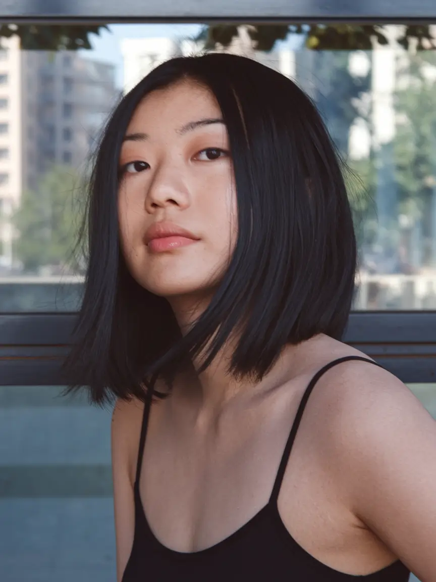 fall bob hairstyles black women 2025 Classic Jet Black Sleek Bob