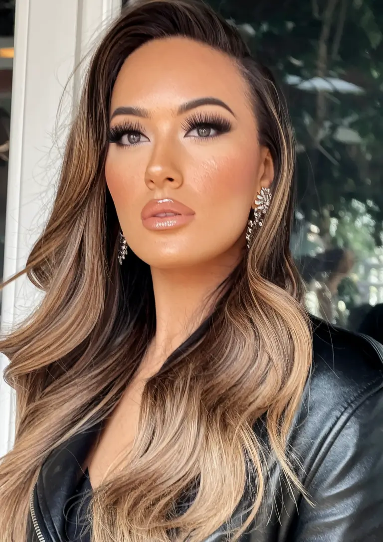 fall brunette hair color money piece