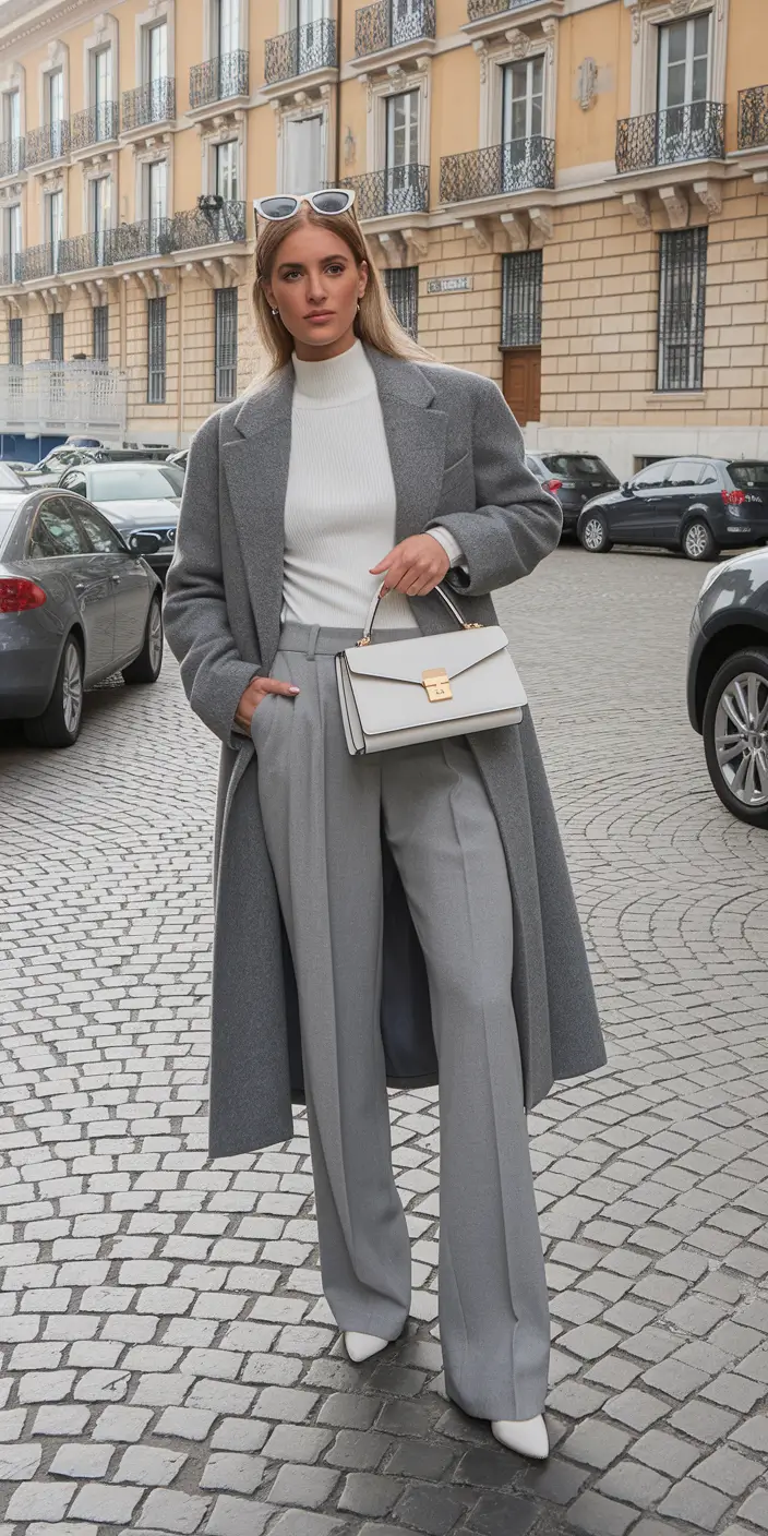 nyc fall outfits 2025 All Grey Everything, the Uptown Way