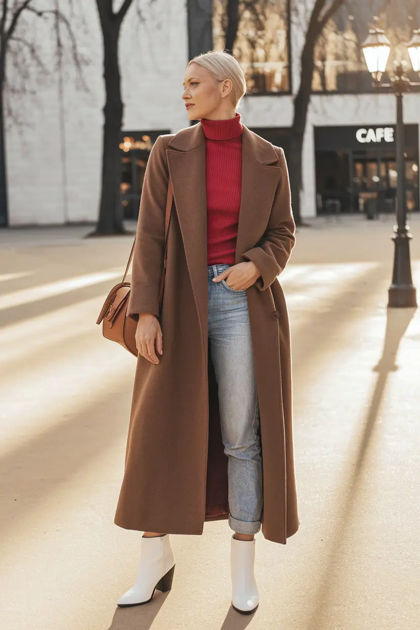 nyc fall outfits aesthetic Warm Browns Meet Crimson for Effortless Fall Chic
