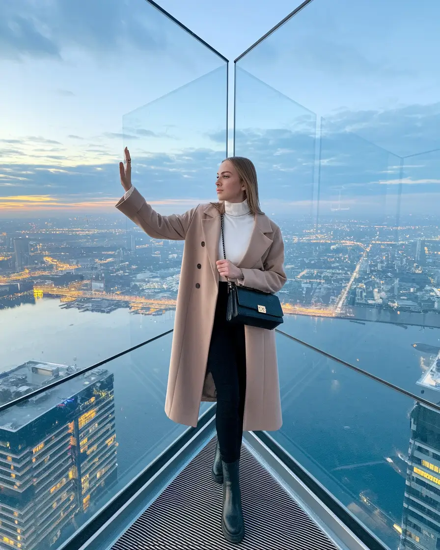 nyc fall outfits aesthetic Minimalist Beige with Skyline Energy