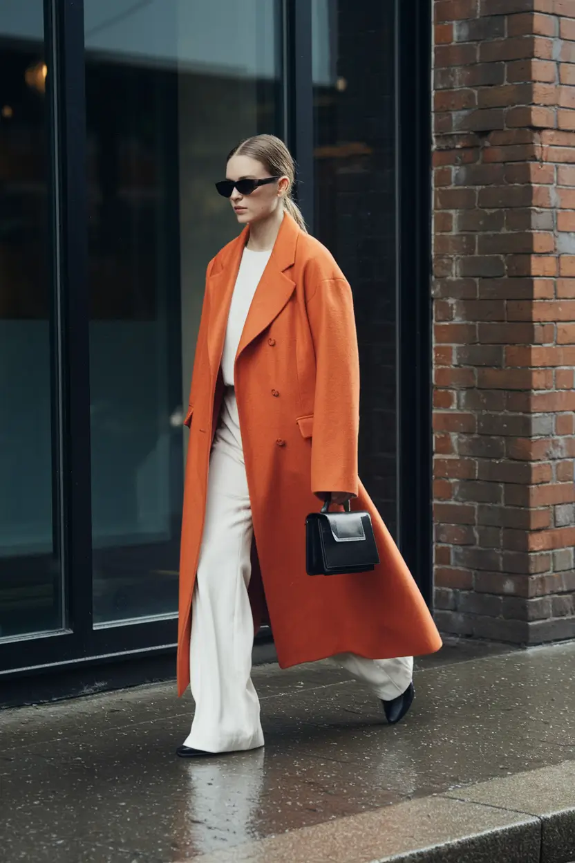 warm fall outfits 2025 Bold and Burnt: The Power of a Statement Coat