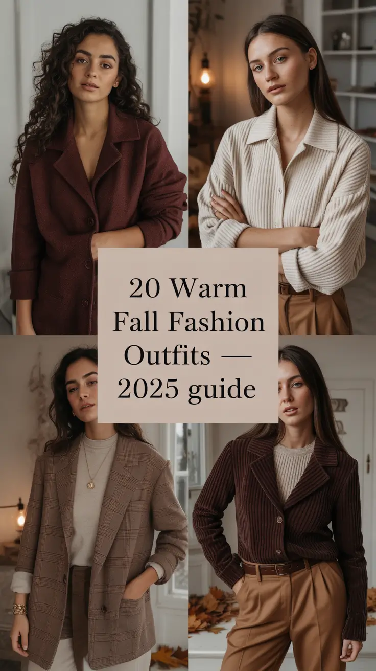 Warm Fall Fashion Outfits – 2025 Guide: Cozy, Casual & Chic Ideas for Every Woman