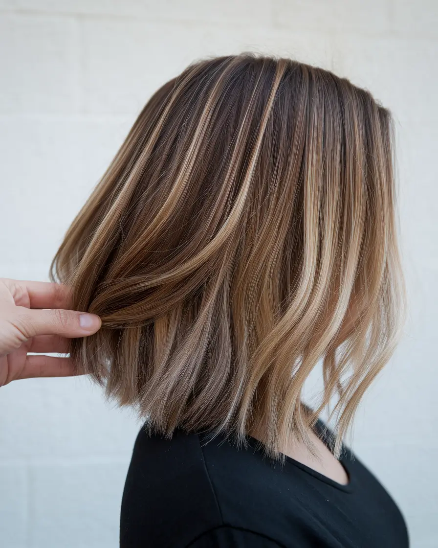 warm fall hair color with highlights Honey-Toned Bronde With Soft Blend