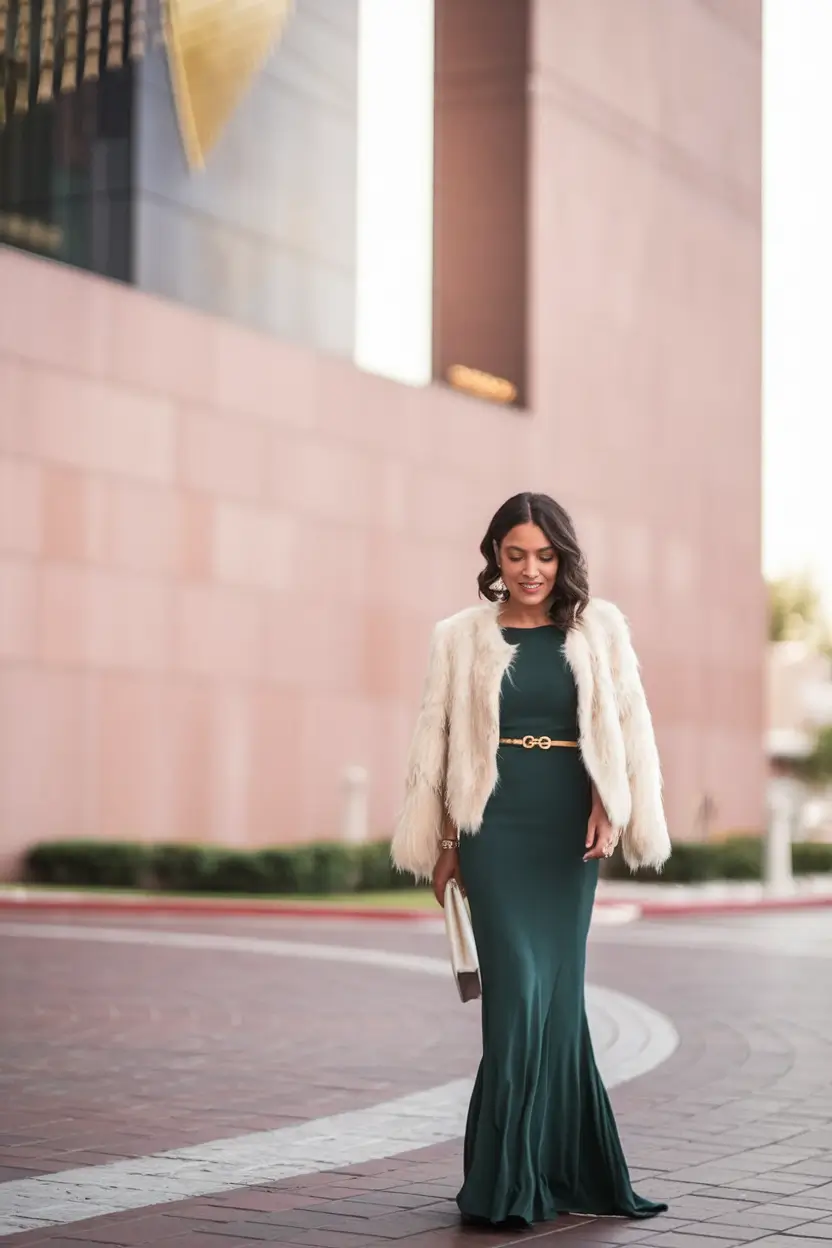 october wedding guest outfits formal Elegant Glam with a Cold-Weather Twist