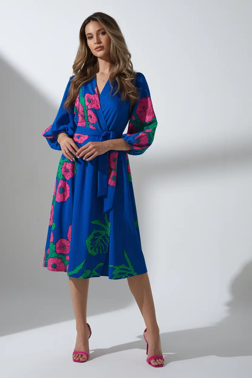 october wedding guest outfits cocktail Bold Blooms for the Statement-Maker