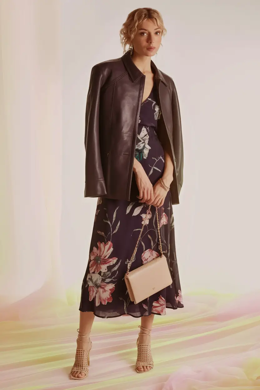 october wedding guest outfits outdoor cold Layered Florals for Transitional Weather