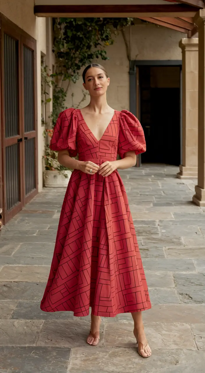 october wedding guest outfits ideas classy Rust-Toned Romance in Architectural Silhouettes