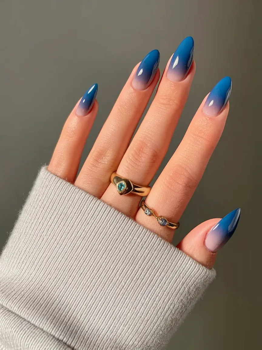 autumn nails colors 2025 Blueberry Fade