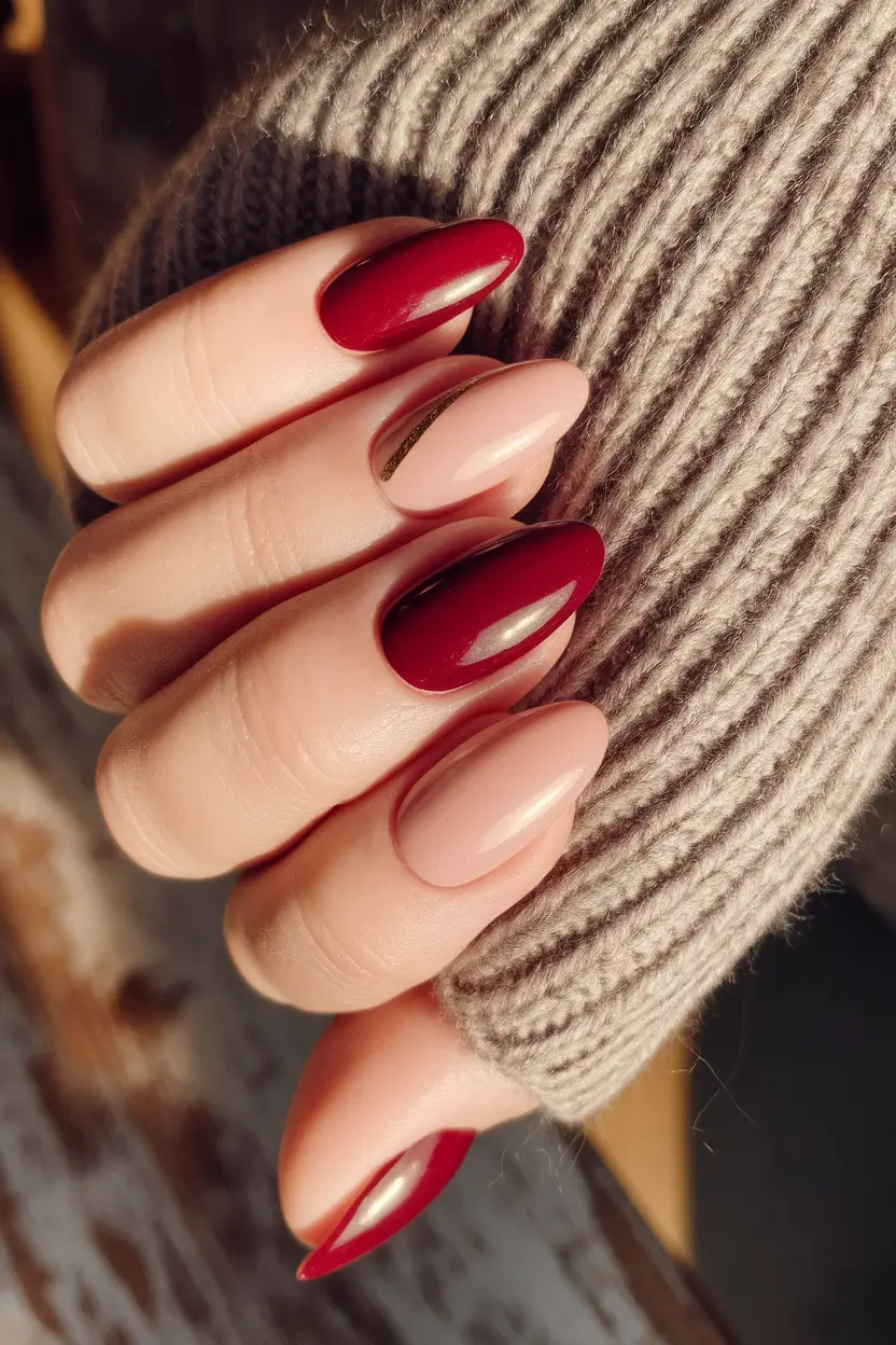 autumn nails colors fall shades Mulled Wine & Cashmere Contrast