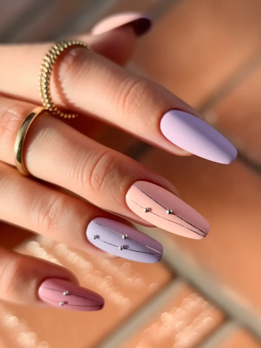 autumn nails colors orange ombre Frosted Pastel Threadwork