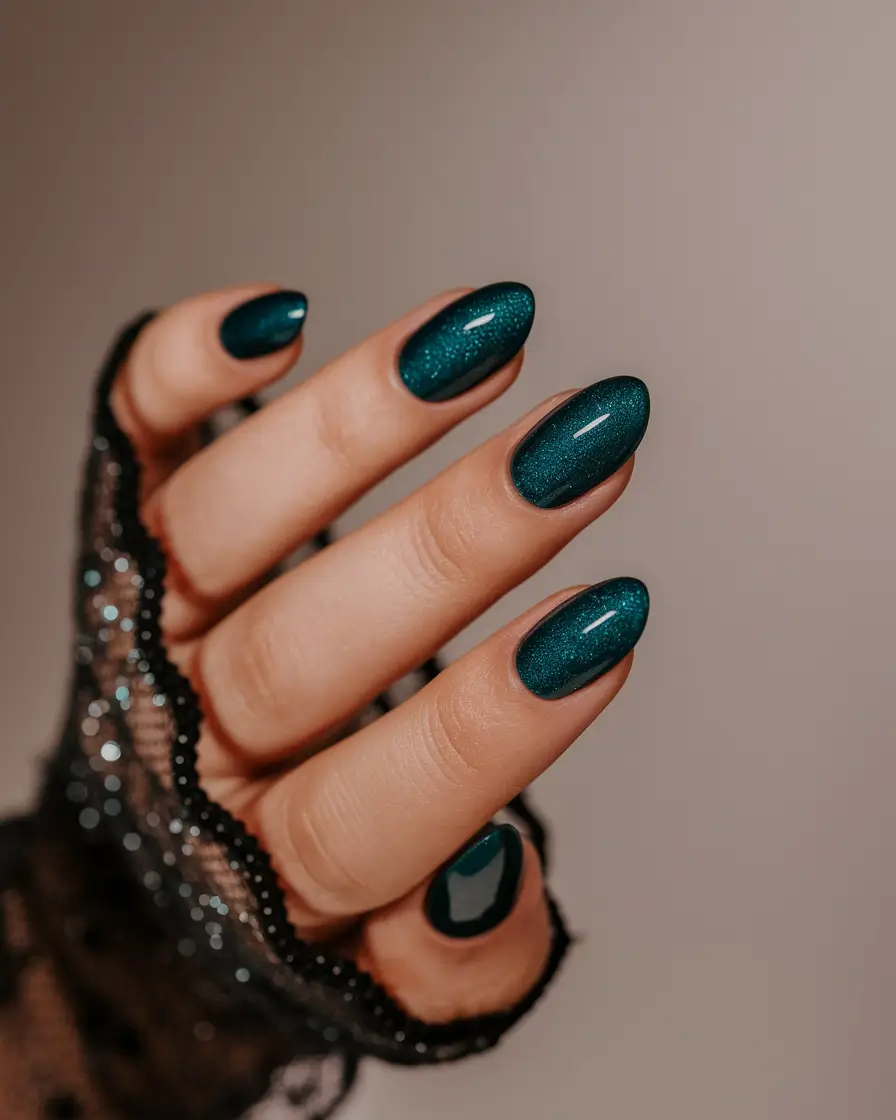 autumn nails colors 2025 Galaxy Forest Spark