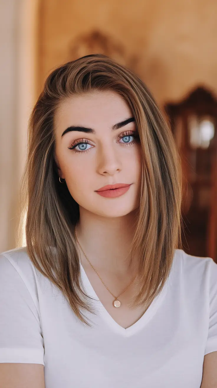 fall-2025-hair-trends-haircuts-round-face-Sculpted-Asymmetrical-Lob