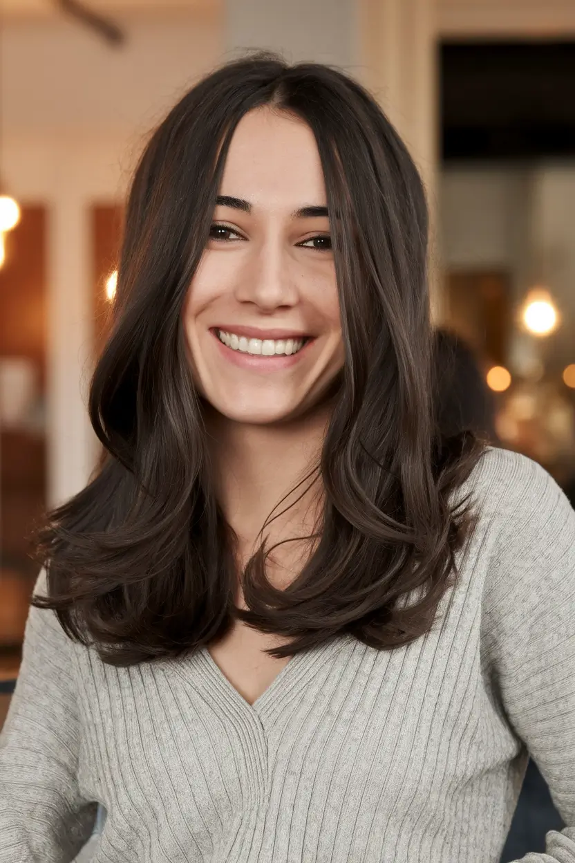 fall-haircut-for-round-face-Rounded-Blowout-with-Soft-Volume