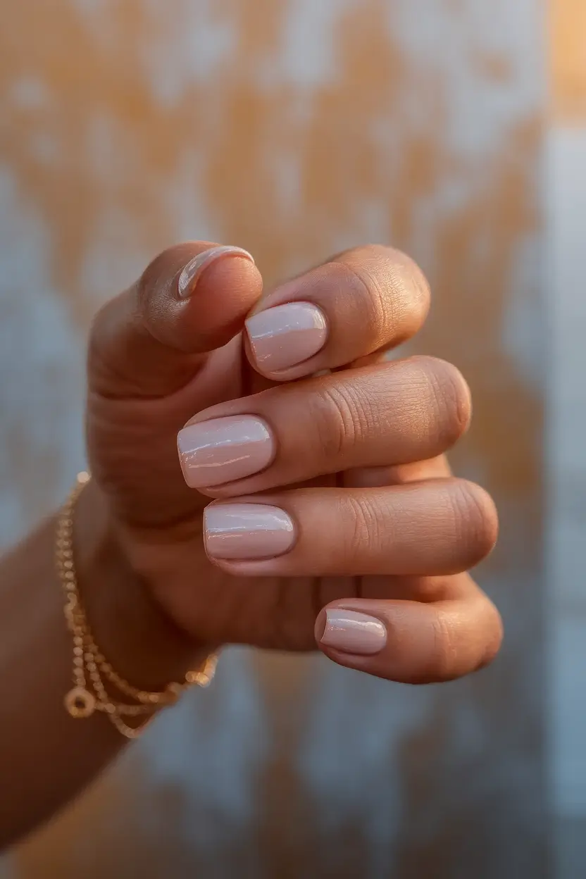 minimalist fall nails short square Blush Beige: The Barely-There Beauty