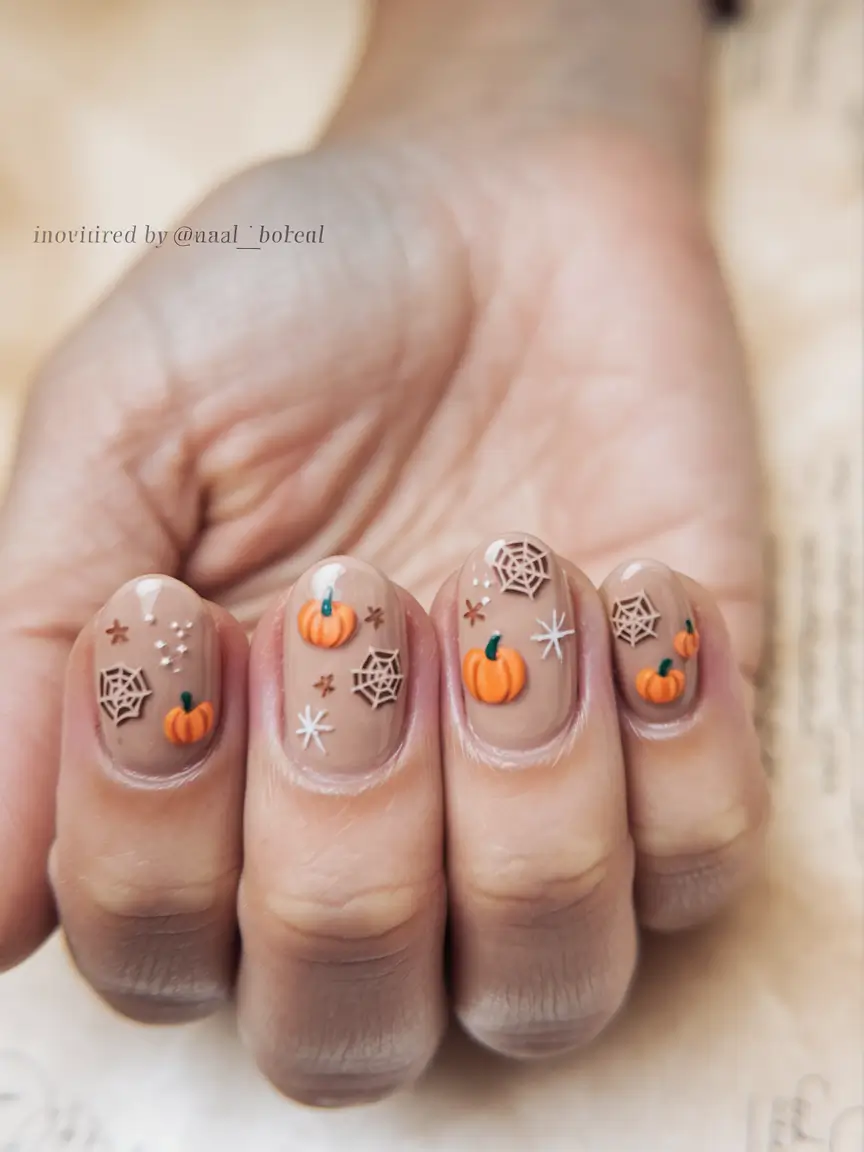 autumn nails designs short Pumpkin Spice & All Things Nice