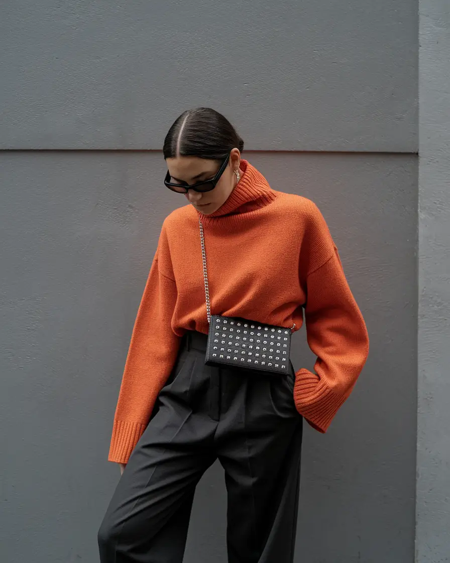 fall sweater outfits for work Orange Office