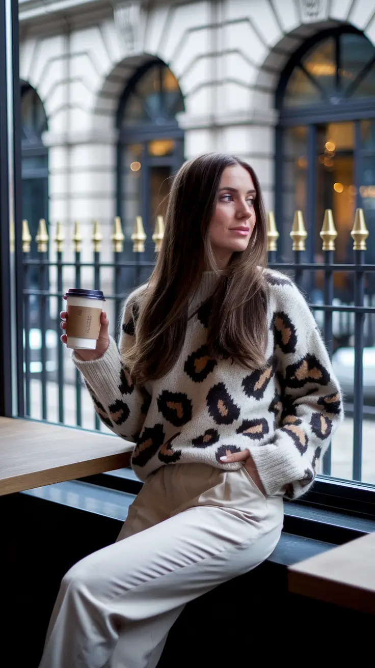 fall sweater outfits aesthetic Modern Leopard