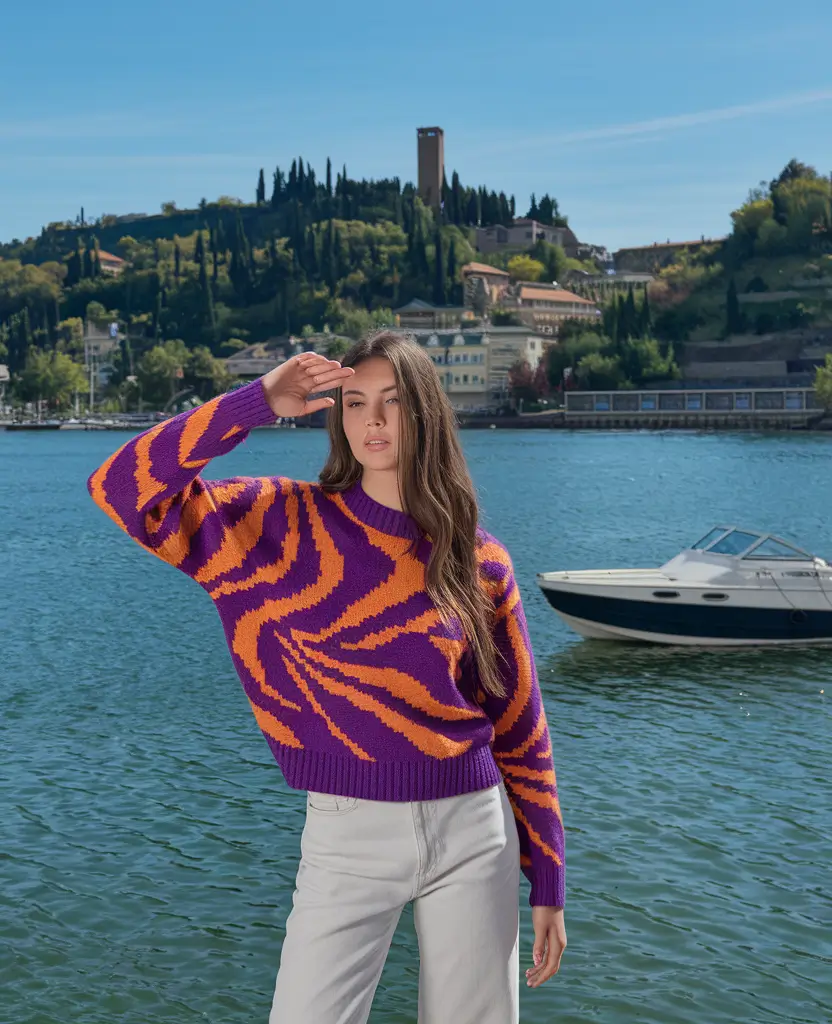 fall sweater outfits casual Psychedelic Twist on Retro Knits